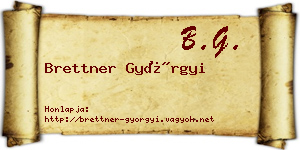 Brettner Györgyi névjegykártya
